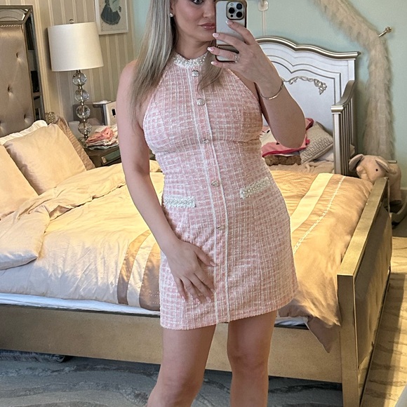 Tweed, Chanel style dress with pearls - Picture 2 of 2